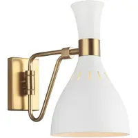 Elstead Lighting Applique murale Joan, blanc mat - laiton oxydé, 1xE27x60W, métal, dim. : 27,3 x 15,9 x 30,5 cm, IP20, Feiss