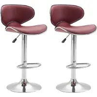 CLP lot de 2 tabourets de bar Las Vegas V2 similicuir chromé
