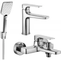 Mexen Lynx R62 SET Mélangeur lavabo et baignoire avec accessoires, chromé (745903R62-00)