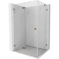Mexen Lunar-F cabine de douche pliante gauche 90 x 80 cm, transparent, or rose- 836-090-080-60-00-L
