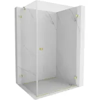 Mexen Lunar-B cabine de douche à battant droit 85 x 80 cm, transparent, or brossé - 832-085-080-55-00-P