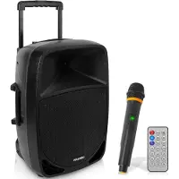 Pyle Altoparlante Bluetooth con Subwoofer e Microfono Wireless, Enceinte Bluetooth, Noir