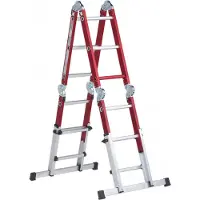 Altrex Varitrex-Do-it-All Échelle Télescopique Pliante - Aluminium - 4 X 3 Marches - Hauteur De Travail Max. 4,25 M - Avec Barre De Stabilité