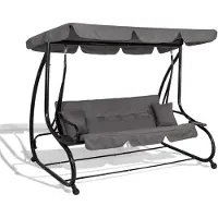 Springos Balançoire hollywoodienne Balançoire de jardin 4 places 220 x 162 cm, y compris 2 coussins Coussins Banc de balançoire avec porte-boisson Fonction de couchage