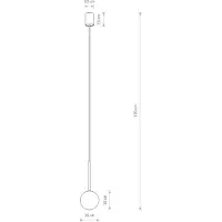 Nowodvorski Lighting Suspension KARO noir-blanc-doré 1xG9x12W en verre, dimensions : 125x16x16 cm, IP20, Lighting