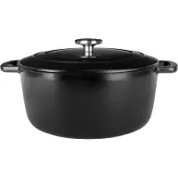 Cosy & Trendy Cocotte avec couvercle - COZY & TENDDY - FONTESTIC - Fonte émaillée - 28 cm - 6,15 L - Compatible tous feux, y compris induction - Noire