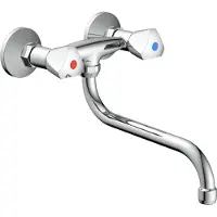 Schutte Robinet de cuisine SCHÜTTE CESTI, robinet pivotant cuisine pour montage mural, robinet d'évier en chrome