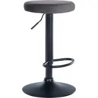 CLP Tabouret de bar Ponte - velours, structure noire - Gris anthracite