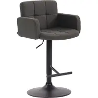 CLP Tabouret Los Angeles, revêtement en tissu, réglable en hauteur et pivotant | Couleur : gris foncé. Structure : noire