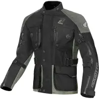 Bogotto Explorer-Z blouson imperméable en cuir / textile pour moto, noir/vert, S