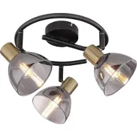 Globo Plafonnier 3 lumières Jay noir avec de l'or