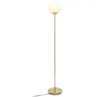 Atmosphera Lampadaire avec abat-jour rond, métal, or, 134 cm