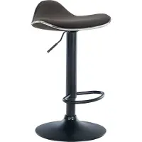 CLP Tabouret de bar Shanghai en tissu, pivotant et réglable en hauteur, gris foncé, piètement noir