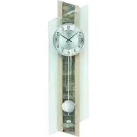 AMS 5224 Horloge murale radiofréquence avec pendule bois optique Sonoma Pendule verre