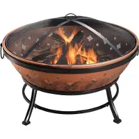 Teamson Home Outdoor 34 Pouces Rond En Acier En Bois Burning Fire Pit