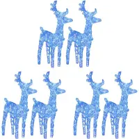 vidaXL LED renne 6 pcs. bleu 240 LED acrylique