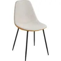 Mica Decorations Tallos Chaise de salle à manger - Polyester recyclé - Beige, Ocre