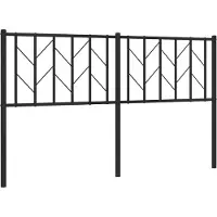vidaXL Tête de lit de rechange en métal noir 150 cm