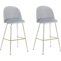Beliani Lot de 2 chaises de bar Arcola en velours gris Lumarko !