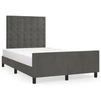 vidaXL Cadre de lit sans matelas gris foncé 120x190 cm velours
