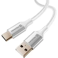 Swissten - Câble Textile II USB-C - USB (1,5m-blanc)