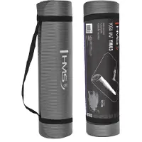 HMS Tapis de yoga antidérapant - 183 cm de long Tapis d'exercice pour un confort maximum Gris