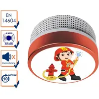 Elro FS8110 Enfants Détecteur de fumée - Pompier Design - Spécialement pour la Pépinière - avec 10 ans de batterie - Conforme EN14604