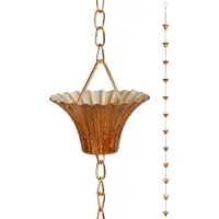 Esschert Design Chaîne d'eau de pluie cuivrée ; TH87 ; 7,9x7,9x254,0 cm