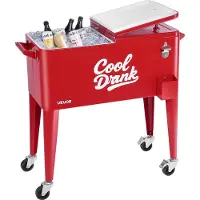 Vevor Glacière à Roulettes Isotherme Contenance de 75,71 L 50 Bouteilles/110 Canettes