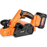 Vevor Rabot Électrique sans Fil Largeur Coupe 82 mm Raboteuse à Bois à Main 15000 tr/min avec Batterie Lithium 4 Ah 18,5 V Moteur sans Balais Profondeur Coupe Réglable pour Travail Chanfreinage Bois