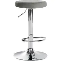 CLP Tabouret de bar Ponte, revêtement en velours gris, piètement chromé