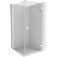 Mexen Lunar-B cabine de douche pivotante droite 90 x 90 cm, transparent, blanc - 832-090-090-20-00-P