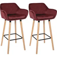 CLP lot de 2 tabourets de bar Grant velours