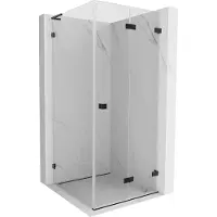 Mexen Lunar-F L cabine de douche pliante droite 100 x 100 cm, transparente, noire - 836L-100-100-70-00-P