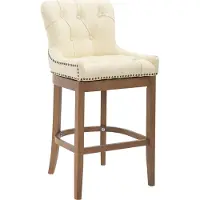 CLP Tabouret de bar Lakewood cuir véritable, antique clair