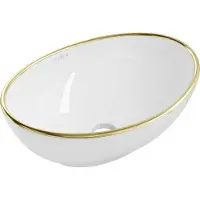 Mexen Lavabo ELZA blanc, rayures dorées 40 cm