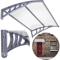 Springos Auvent - - 150x75cm - Aluminium - Polycarbonate - Design Moderne