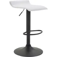 CLP Tabouret de bar Dyn V2, revêtement en similicuir, réglable en hauteur et pivotant | Couleur : blanc. Structure : noire