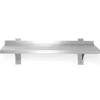 Hendi Étagère murale réglable, simple, avec 2 supports, , lot de 3, 1200 x 300 x (H) 600 mm