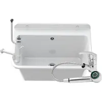 Granitan | Évier LARGE - 61 x 41 cm - Blanc - Conception robuste, idéal pour les ateliers et les garages