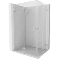 Mexen Lunar-F Duo cabine de douche pliante 95 x 90 cm, transparent, nickel brossé - 836-095L-090P-97-00