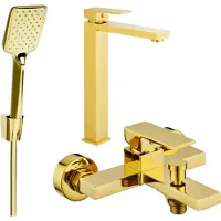 Mexen Uno R62 Mélangeur lavabo et baignoire avec accessoires, or (71413R62-50)