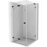 Mexen Lunar-F L cabine de douche pliante gauche 100 x 100 cm, transparent, noir - 836L-100-100-70-00-L