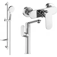 Mexen Milo DF05 SET Mélangeur lavabo + douche avec accessoires, chromé (713154DF05-00)