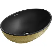 Mexen Lavabo Elza sur panneau 40 x 33 cm, décor noir mat/doré (21014028)