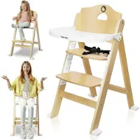 Lionelo Chaise Haute Floris - White Natural