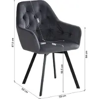 Homestyle4u Chaise De Salle Manger Moderne Velours - Couleur Gris