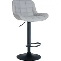 CLP Tabouret de bar Tover, pivotant à 360° et réglable en hauteur, gris, en similicuir