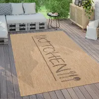 Paco Home Tapis d'extérieur résistant aux intempéries Balcon Cuisine Motif moderne Avec inscription Dimensions 60 x 100 cm