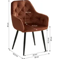 Homestyle4u Chaise Salle à Manger Lot de 4 Velours Brun Design Moderne Chaises de Cuisine Chaises pas Cher Fauteuils Rembourrée